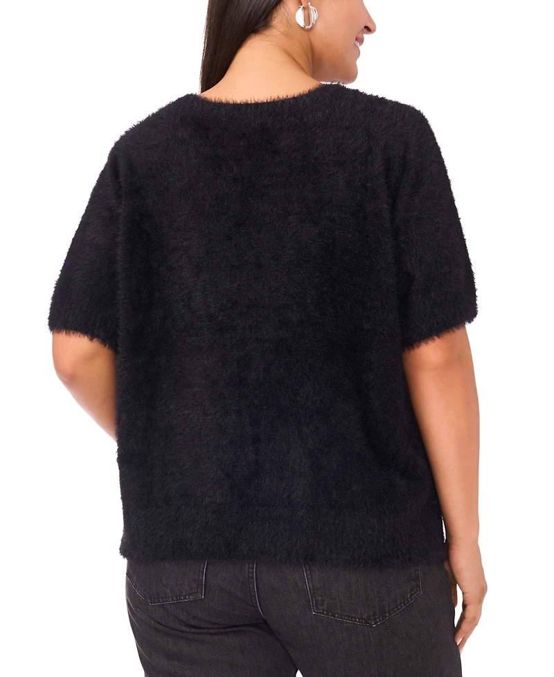 Vince Camuto Plus Short-Sleeve Crewneck Sweater