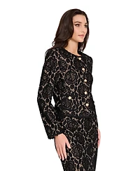 Tahari Asl Women's Bonded Lace Long-Sleeve Jacket
