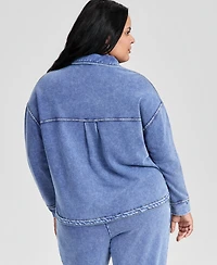 And Now This Trendy Plus French Terry Button-Front Shacket, Macy's Exclusive