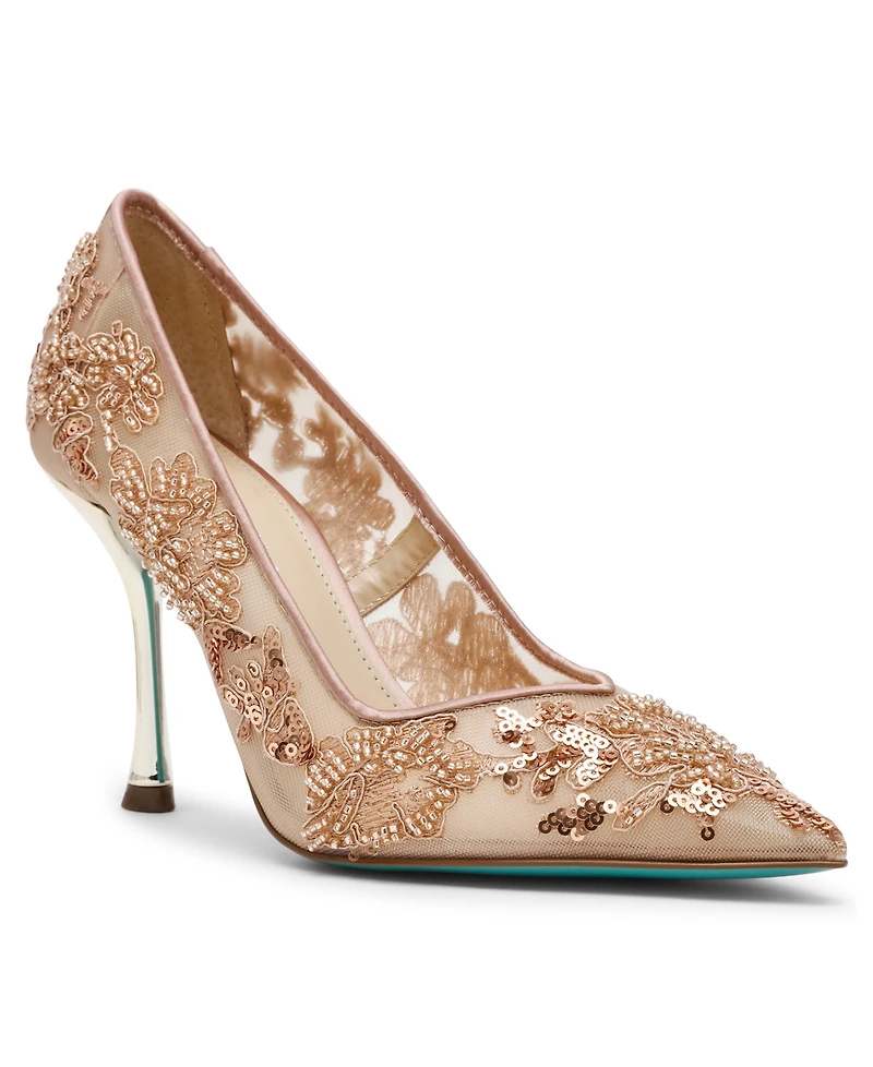 Betsey Johnson Women's Jenii Pointed-Toe Mesh Stiletto Pumps