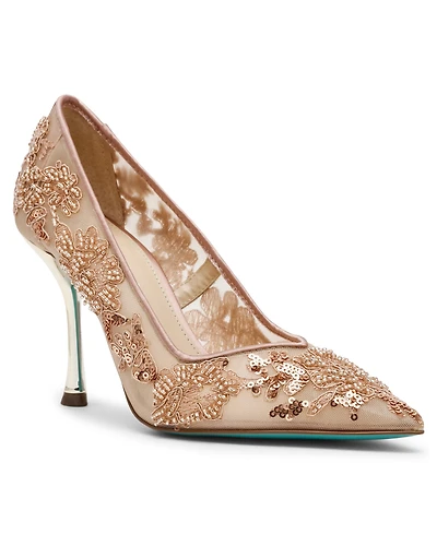 Betsey Johnson Women's Jenii Pointed-Toe Mesh Stiletto Pumps