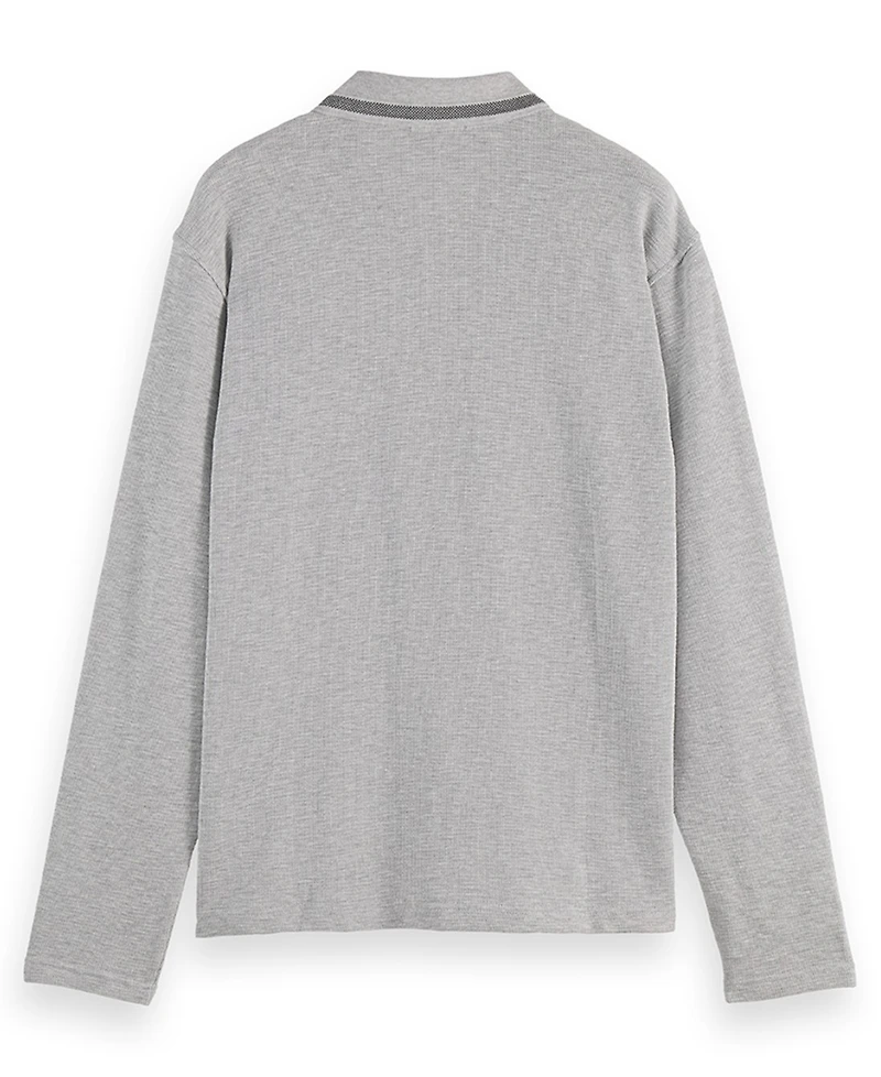 Scotch & Soda Men's Structured Long Sleeve Polo Shirt