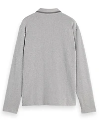 Scotch & Soda Men's Structured Long Sleeve Polo Shirt
