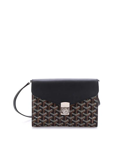 Pre-Owned Goyard Chypre Wallet on Strap Coated Canvas with Leather