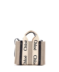 Pre-Owned Chloe Small Woody Tote Canvas with Leather