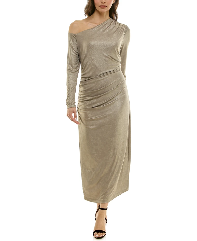 Taylor Women's Off-The-Shoulder Fit and Flare Maxi Dress