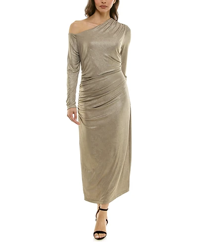 Taylor Women's Off-The-Shoulder Fit and Flare Maxi Dress