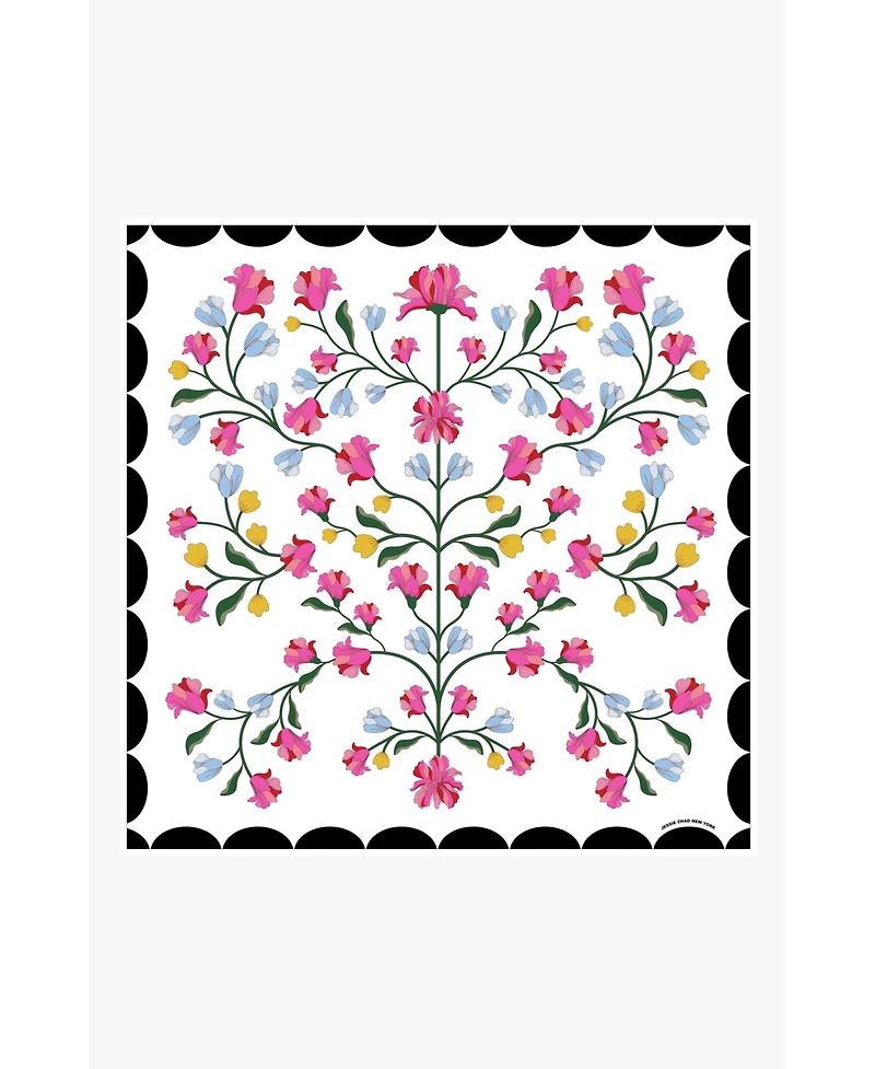 Jessie Zhao New York Double Sided Silk Scarf Floral Echo