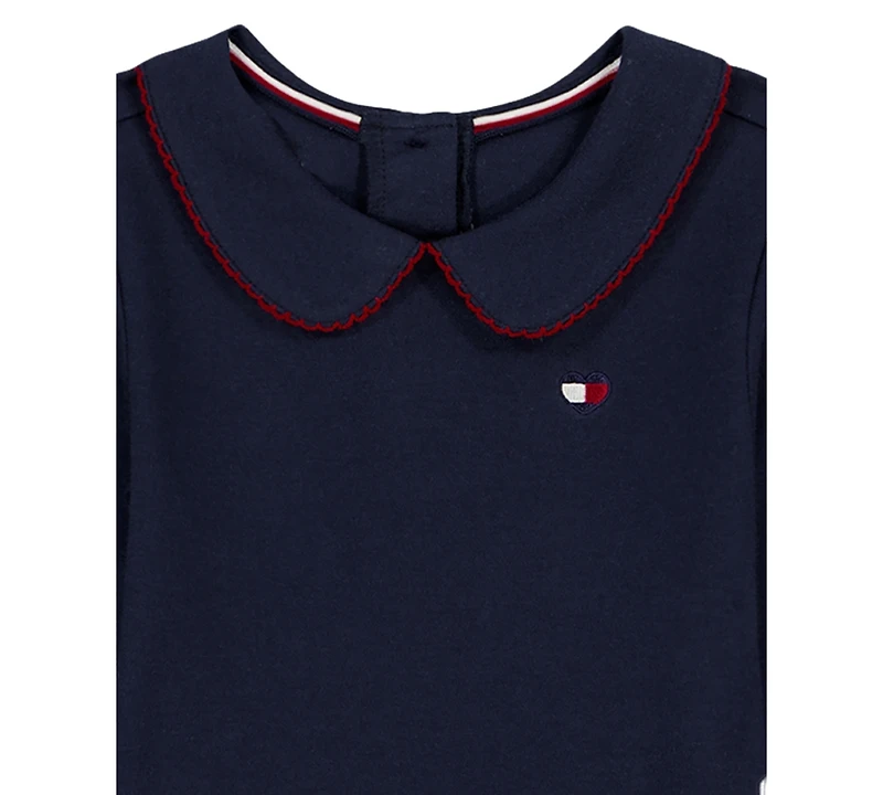 Tommy Hilfiger Girls Toddler 2T-4T Peter Pan Collar Plaid Detail Dress