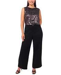 Vince Camuto Plus Printed Crewneck Blouse