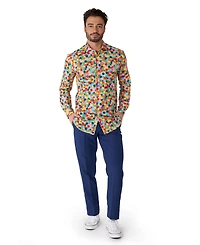 OppoSuits Men's Confetteroni Shirt - Perfect For Parties Confetti Outfit Including 1 Button-Up Long sleeve