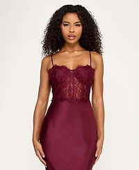City Studios Juniors' Lace Busiter Trim Maxi Dress