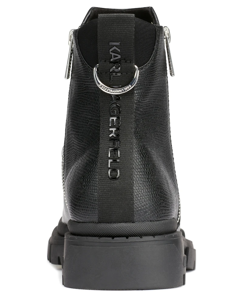 Karl Lagerfeld Paris Men's Mixed Media Double Zip Boots