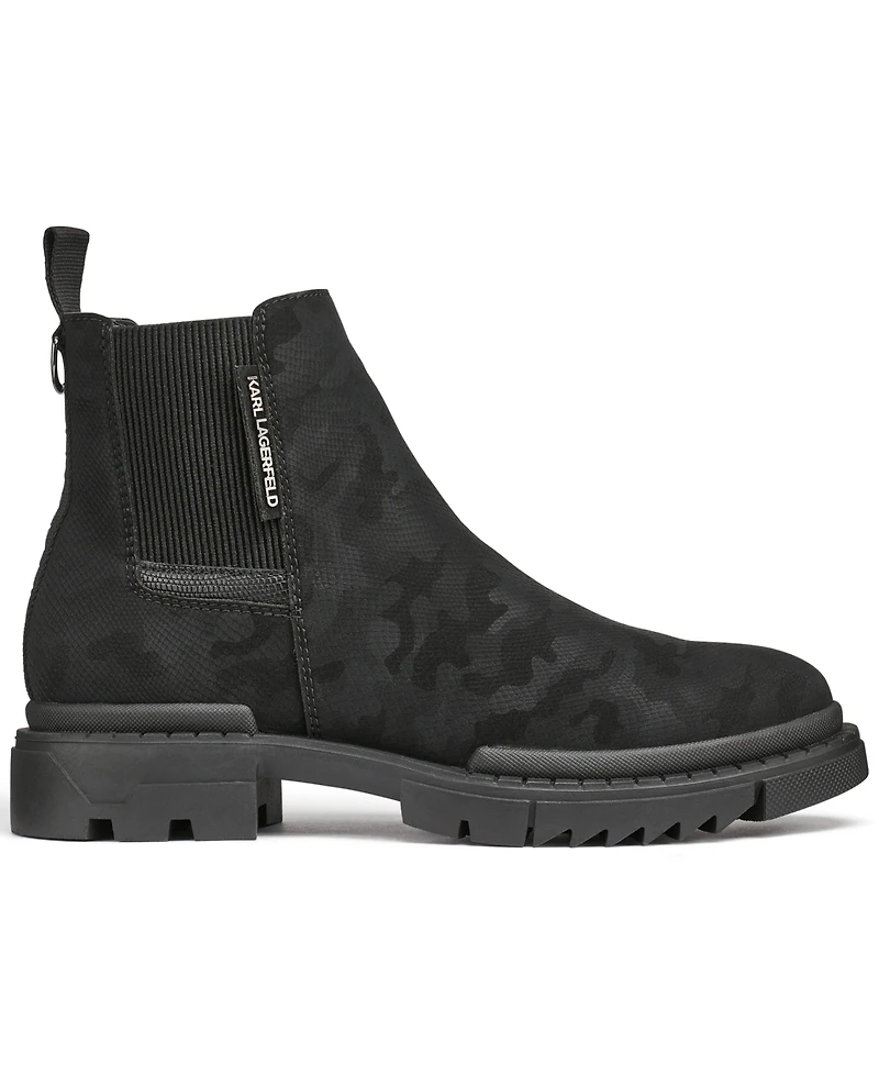 Karl Lagerfeld Paris Men's Camo Chelsea Boots