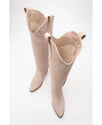 Forever & Always Shoes Rios Leather Fringe Knee High Boot (Women)