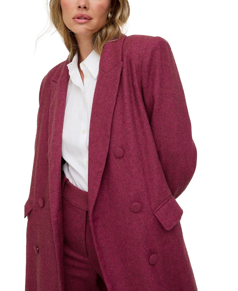 Lily and Lionel London Women's Jakki Tailored Herringbone Print Coat