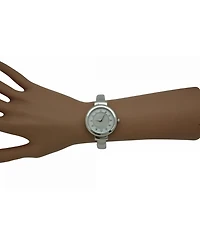 Silver Thin Metal Bangle Watch