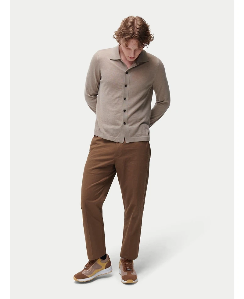 Gobi Cashmere Men's Cashmere Silk Polo-Neck Cardigan