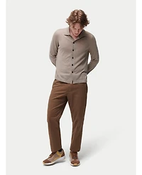 Gobi Cashmere Men's Cashmere Silk Polo-Neck Cardigan