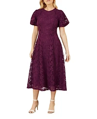 Yumi Women's Stretch Lace Midi Dress