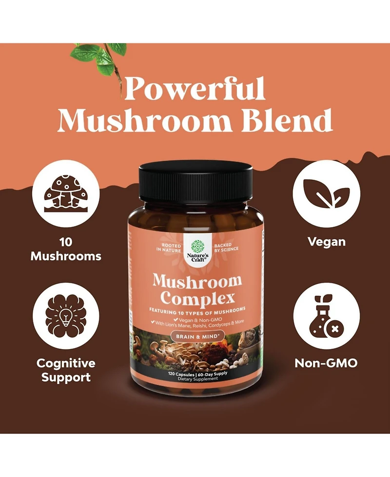 10X Mushroom Complex Capsules, 30ct