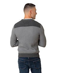 Hope & Henry Men's Organic Crew Neck Shoulder Detail Sweater