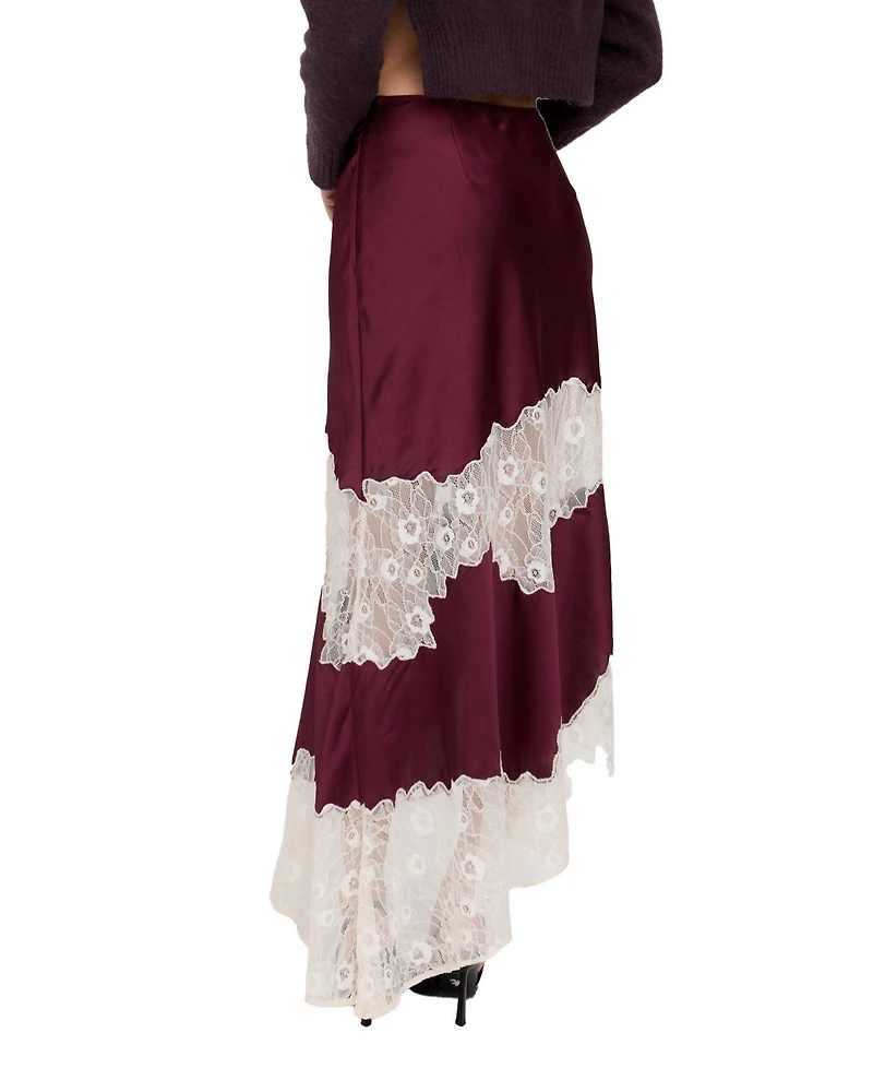 Lily and Lionel London Women's Eleanor Lace Insert Midi Skirt