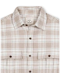 Hope & Henry Men's Organic Flannel Double Pocket Button Down Shirt