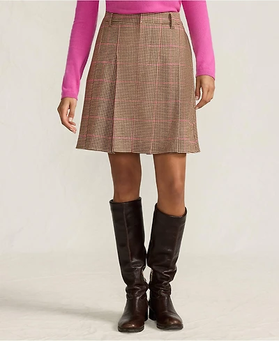 Lands' End Women's Brushed Flannel Pleated Mini Skirt