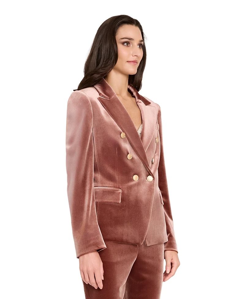 Tahari Asl Women's Velvet Lapel Collar Blazer