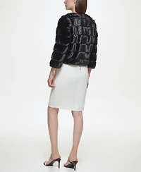 Calvin Klein Women's Textured Long Sleeve Cardigan Sweater