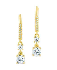 Sterling Forever Silver Magdalena Brilliant Cut Cz French Clip Earrings