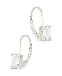 Sterling Forever Sterling Silver Emerald Cut French Clip Earrings