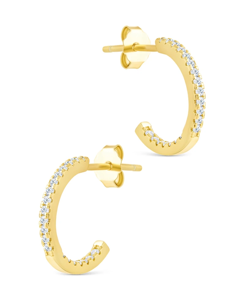 Sterling Forever Silver Thin Bezel Statement Hoops