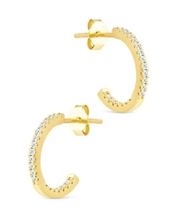 Sterling Forever Silver Thin Bezel Statement Hoops