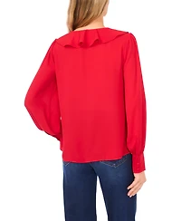 CeCe Women's Ruffle Tie V-Neck Top