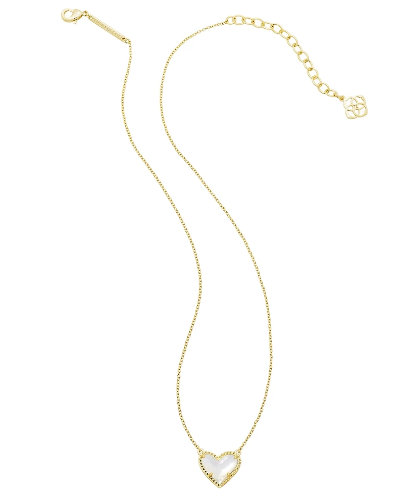 Kendra Scott 14k Gold-Plated Gemstone Heart Pendant Necklace, 15" + 2" extender
