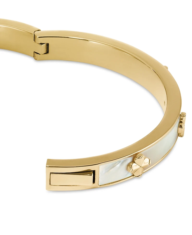 kate spade new york Imitation Pearl Flower Hinged Bangle Bracelet
