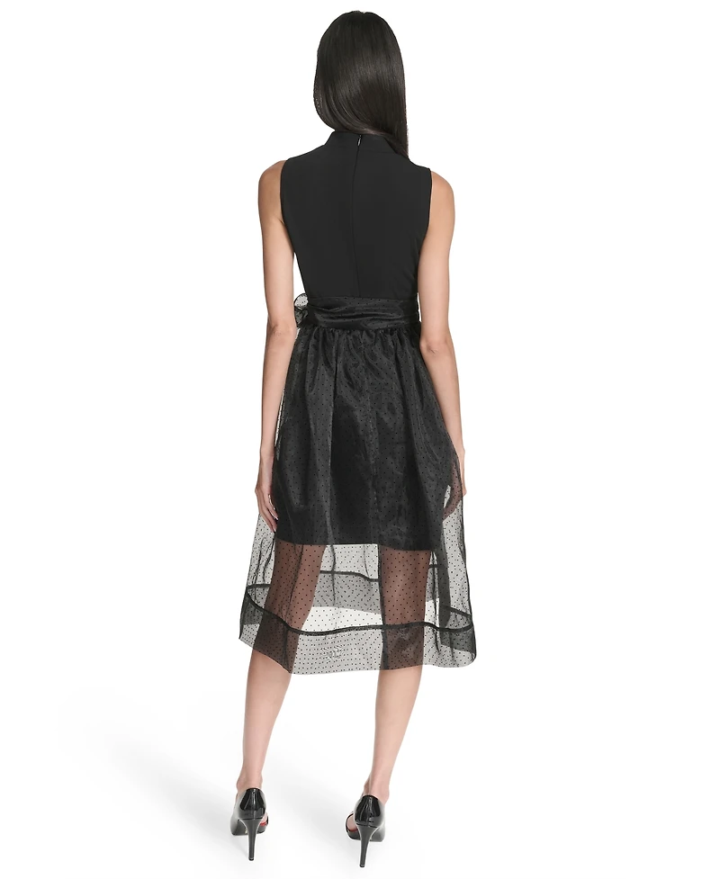 Halston Women's Mock Neck Sleeveless Dress