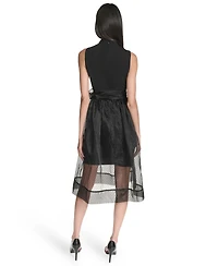 Halston Women's Mock Neck Sleeveless Dress