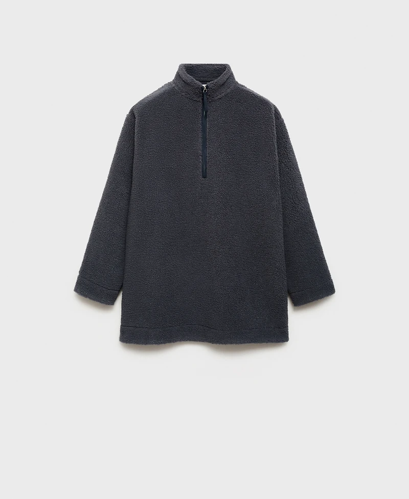 Mango Women's Fleece Zip Sweatshirt