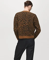 Mango Women's Leopard Knit Cardigan