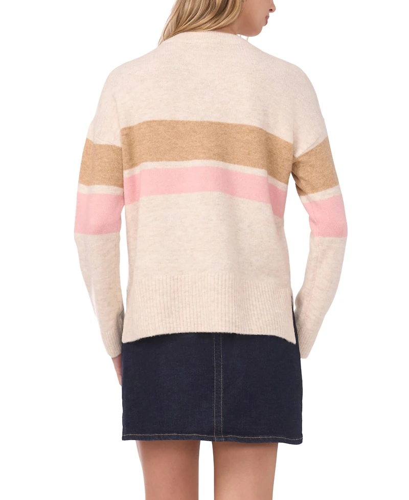Vince Camuto Women's 2 Stripe Long-Sleeve Sweater