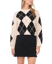 Vince Camuto Women's Argyle Long-Sleeve Sweater