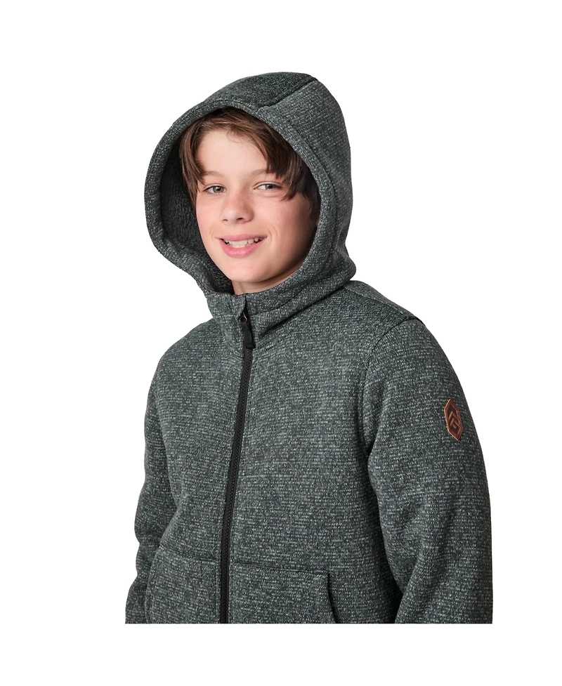 Free Country Boys' Textured Coyote Mountain Fleece Hoodie Jacket