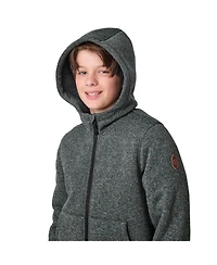 Free Country Boys' Textured Coyote Mountain Fleece Hoodie Jacket