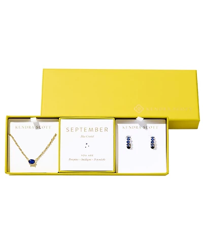 Kendra Scott 2-Piece Cubic Zirconia Cailin Pendant Necklace and Huggie Earrings Gift Set