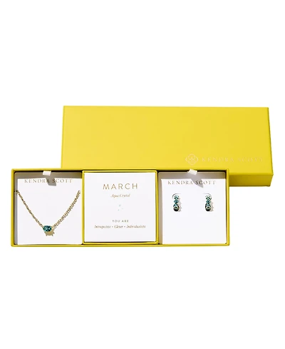 Kendra Scott 2-Piece Cubic Zirconia Cailin Pendant Necklace and Huggie Earrings Gift Set