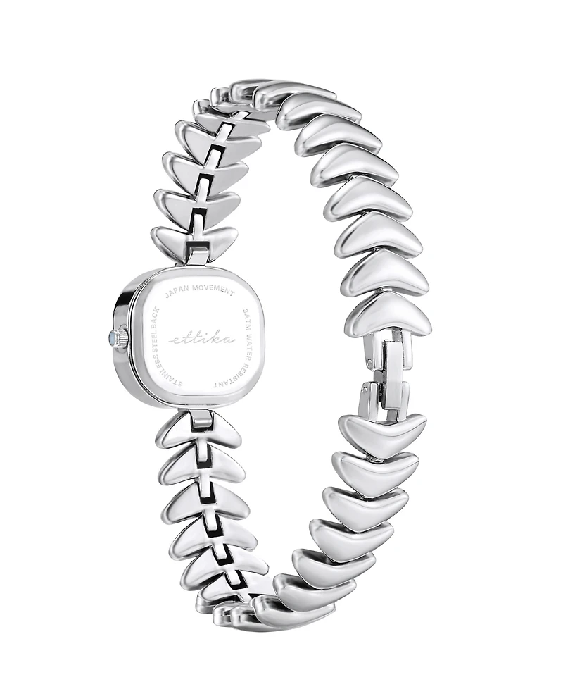 Ettika Metal Moderna Silver Plated Bracelet Watch, 80mm