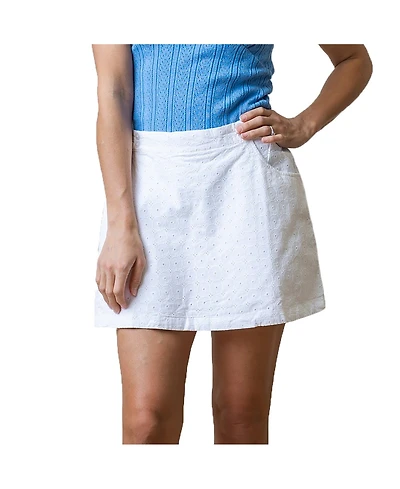 Hope & Henry Women's Organic Cotton Eyelet Skort